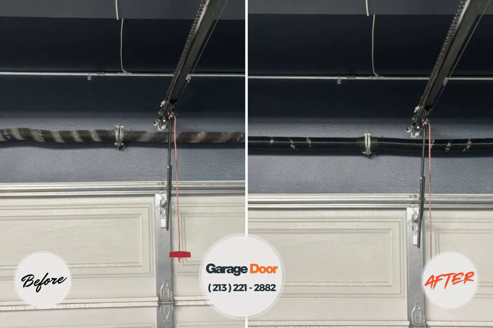Before and after: garage door repair Deer Park, NY